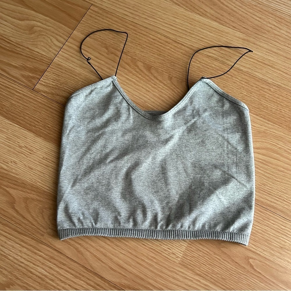 Free People Intimately Gray Skinny Strap Cami Bra Top XS/S